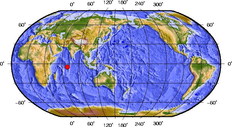 查戈斯群島地區發生5.5級地震(圖)