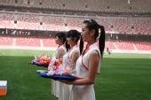 图文：北京奥运会主会场 颁奖仪式志愿者演练