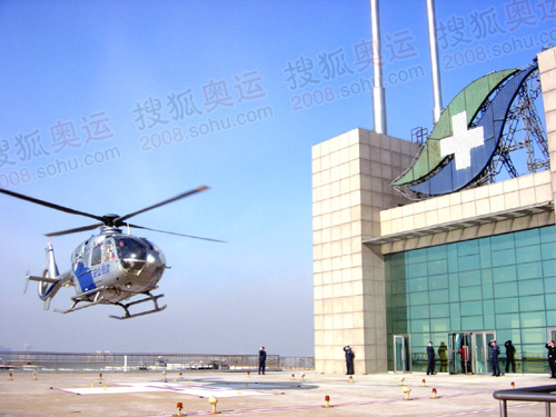 奥运期间需要急救的人员可以通过直升机，直接飞抵医院