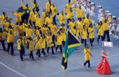图文：北京奥运会开幕式入场式 牙买加运动员