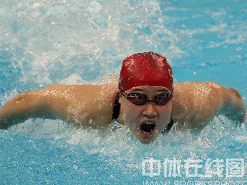 2008年8月14日上午,北京奥运会女子200米蝶泳决赛在国家游泳中心进行