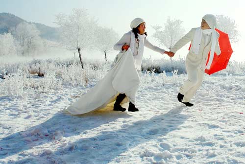 組圖:雪地滋生的浪漫情愫