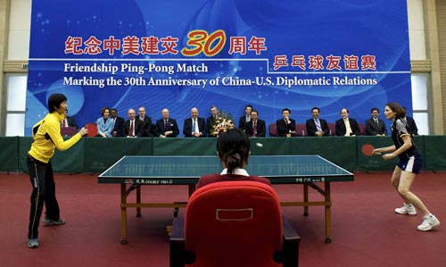 庆祝中美建交30周年 亲历者挥拍重温"乒乓外交"