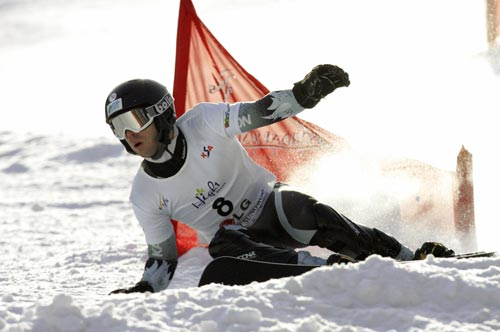 圖文:單板滑雪世錦賽平行大回轉 法國選手比賽