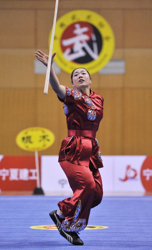 圖文:全運會武術預賽女子棍術 江蘇選手魏海玲