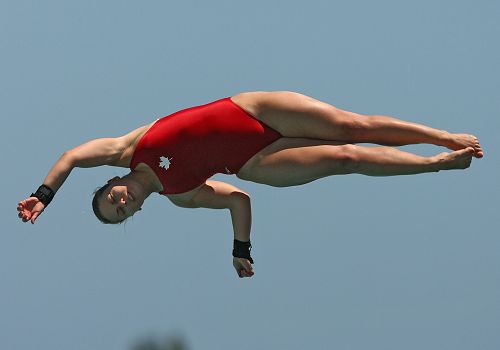 女子跳水比赛尴尬磕头图片