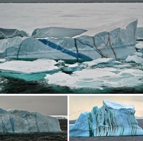 南极奇异冰山:拥有美丽条纹 迷人似玛瑙(组图)