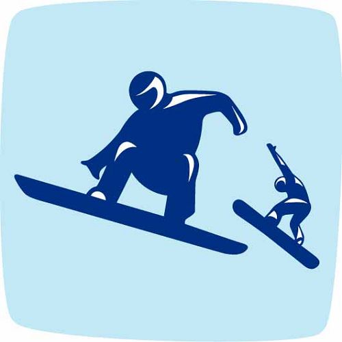 图文:温哥华冬奥会项目图标 单板滑雪越野赛