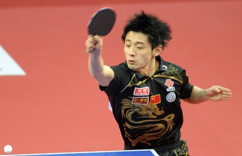 图文:乒乓球亚洲杯男单1/4决赛 张继科扣球