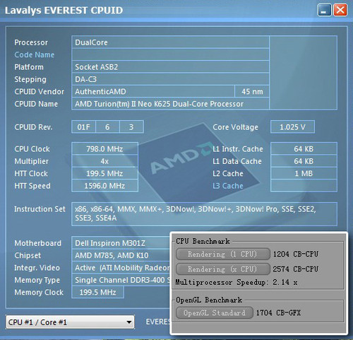 AMD低电压芯性能如何？戴尔M301Z评测 
