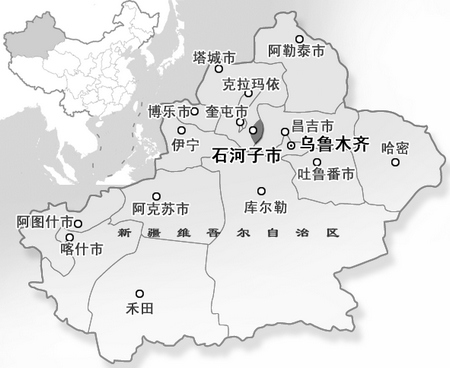 石河子垦区地图图片