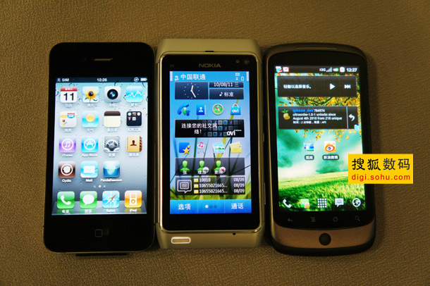 诺基亚N8贴身对比iPhone-4和Nexus-One (01)