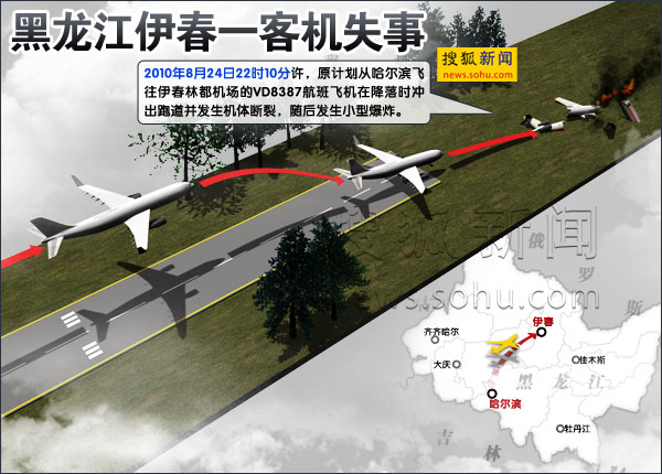 伊春飞机失事造成43人遇难 53人获救(图)