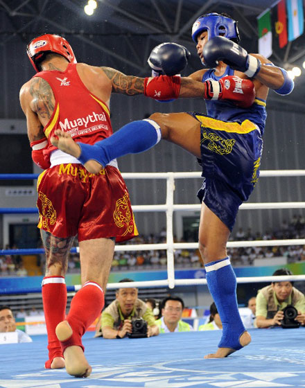 奥体中心体育馆继续进行,在8个男子项目的比赛中,泰国选手获得4枚金牌