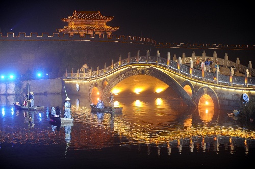 永年广府古城夜景图片