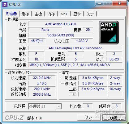 Athlon II X3 450CPU-Zͼ