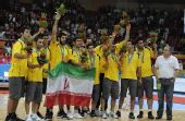 图文：亚运男篮颁奖仪式举行 伊朗队获得铜牌