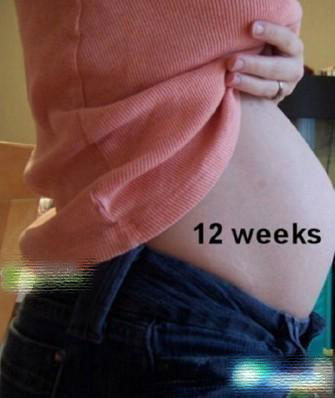 孕12周肚子隆起图片图片