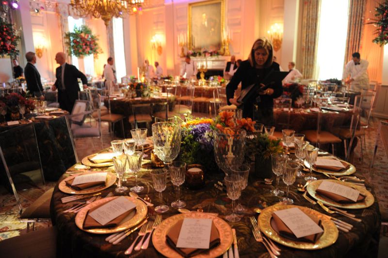 实拍美国白宫国宴厅 精致典雅富丽堂皇(高清组图)白宫晚宴现场