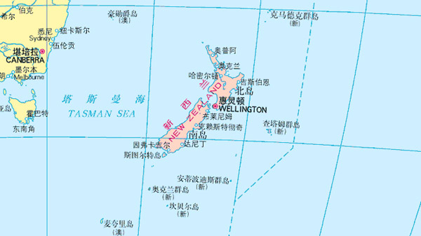 新西兰地理位置图片
