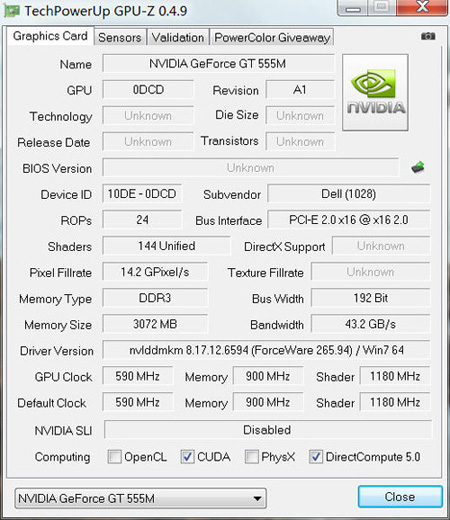 NVIDIA GeForce GT 555MԿ