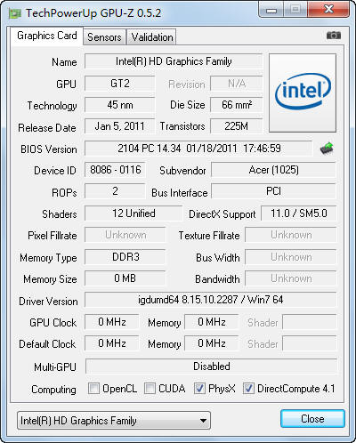 Intel HD Graphics 3000Կ