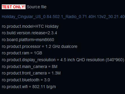 4.51.2GHz˫ HTC HolidayӲع 