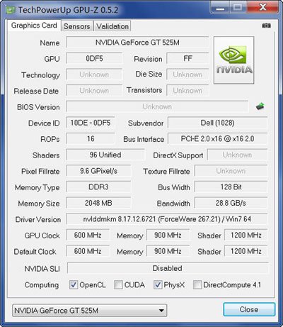 NVidia GeForce GT525MԿ