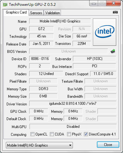 Intel HD Graphics 3000Կ