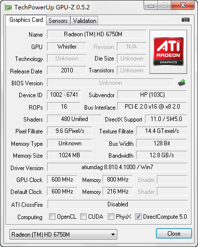 AMD Radeon HD 6750MԿ