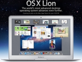 Coincidence? Apple's OS X Lion upgrade advertisement prominently displays the MacBook Air. 