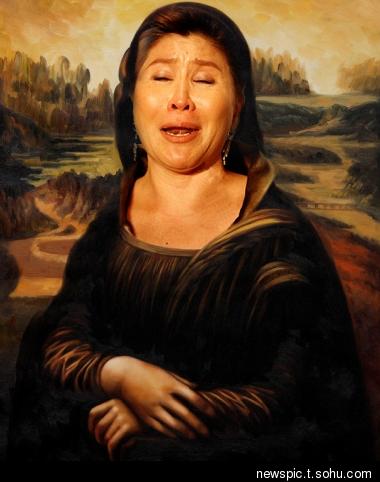 网友ps作品之《蒙娜丽莎的哭泣》图片来源:网友微博上传