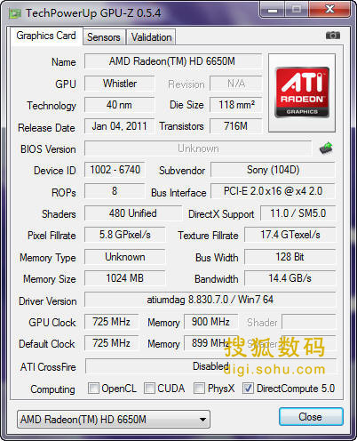 ATi Mobility Radeon HD 6650MԿ