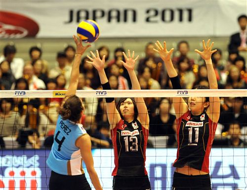 图文世界杯日本女排30阿根廷日本双人拦网
