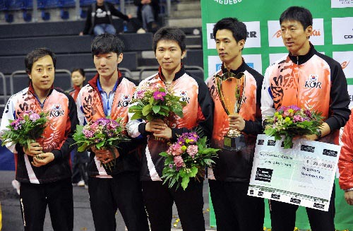 韩国乒乓球男团图片