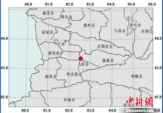 新疆新源县,巩留县交界发生 2.9级地震(图)