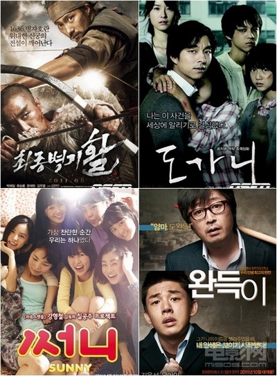 《熔炉》《少年菀得》《sunny》调查指出去年上映的韩国电影中,每四部