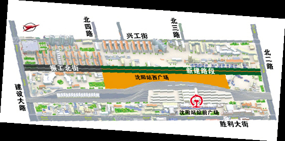 瀋陽站西出口站前路4月開建(圖)