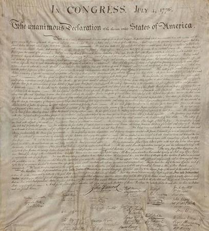 1823年雕版印刷本独立宣言拍出597500美元