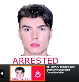 国际刑警组织网站上显示被捕