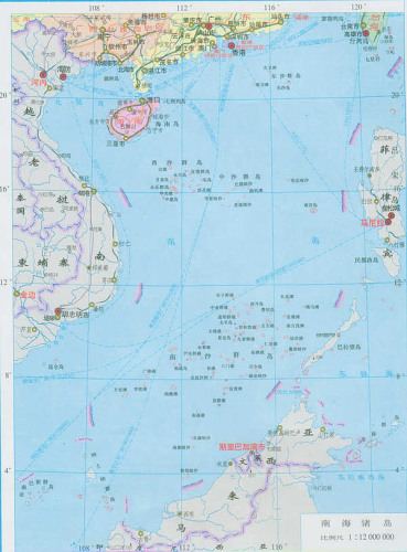 南海地图 放大图片