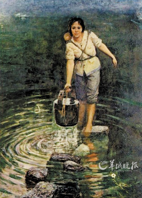 《胸怀朝阳何所惧,敢将青春献人民》(油画,1969年) 刘柏荣