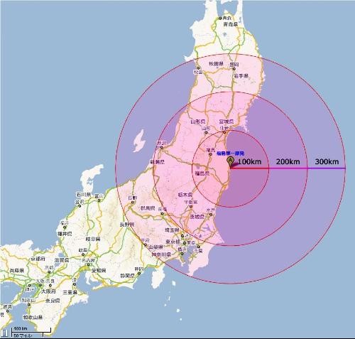 资料图:日本福岛的核电站最大核污染范围