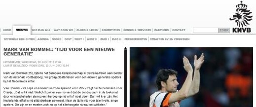 《荷兰足协官网》截屏