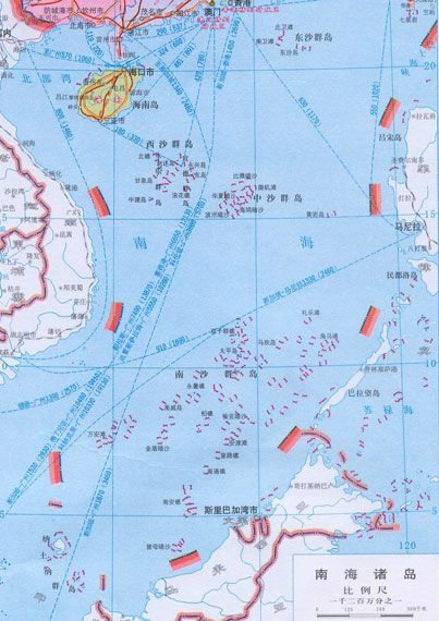 南海地图 放大图片