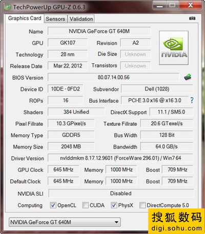 NVidia GeForce GT640MԿ