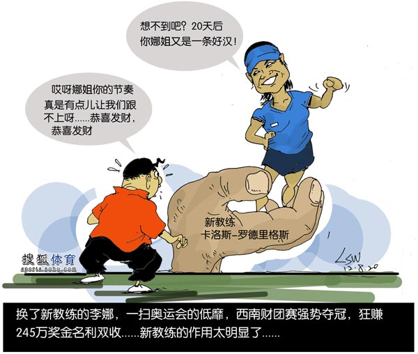 漫画:20天后又是条好汉 李娜辛辛那提名利双收