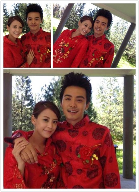人气偶像马天宇在微博上高调晒出一张自己身着中式大红喜服的结婚照