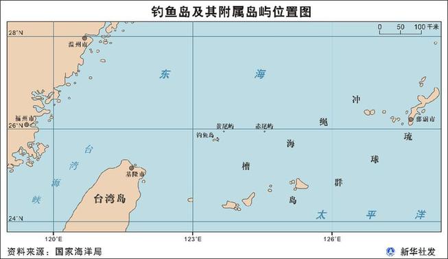 钓鱼岛附近地图图片