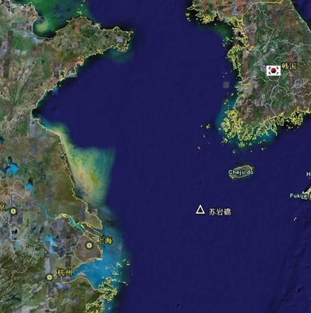 资料图：中国领土苏岩礁在地图上的位置示意图。